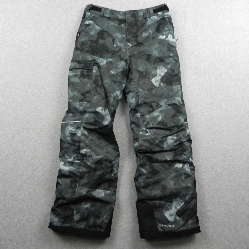 Columbia‎ Snow Pants Boys Youth XL Omni-Heat Cargo Ski Snowboard Sled Gray Camo